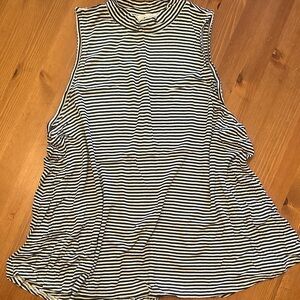 Love Tree Black and White Striped Tank Top
